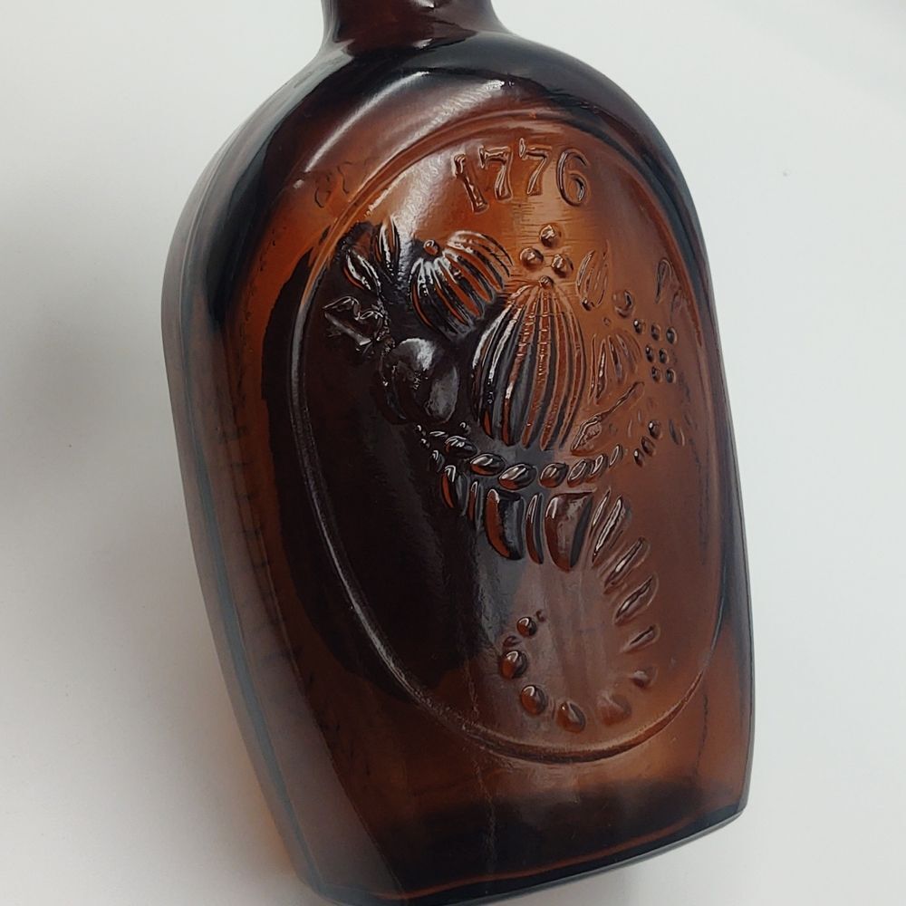 Vintage Bicentennial Log Cabin Syrup Flask